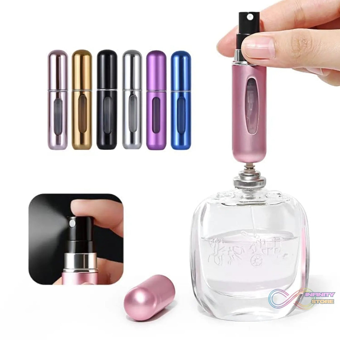 Mini Portable Perfume Empty Spray Bottle (1 Pc / Mix Color) - infinityexculsivestore.com