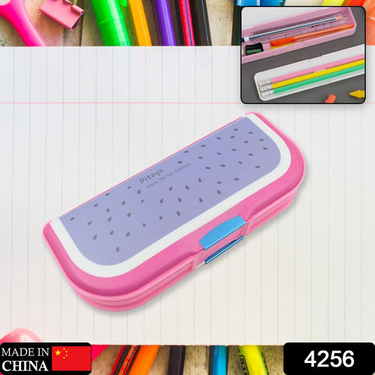 Multipurpose Compass Box, Pencil Box with 2 Compartments for School, Cartoon Printed Pencil Case for Kids, Birthday Gift for Girls & Boys, Cartoon Printed Pencil Case for Kids (Mix Color 1 Pc) - infinityexculsivestore.com