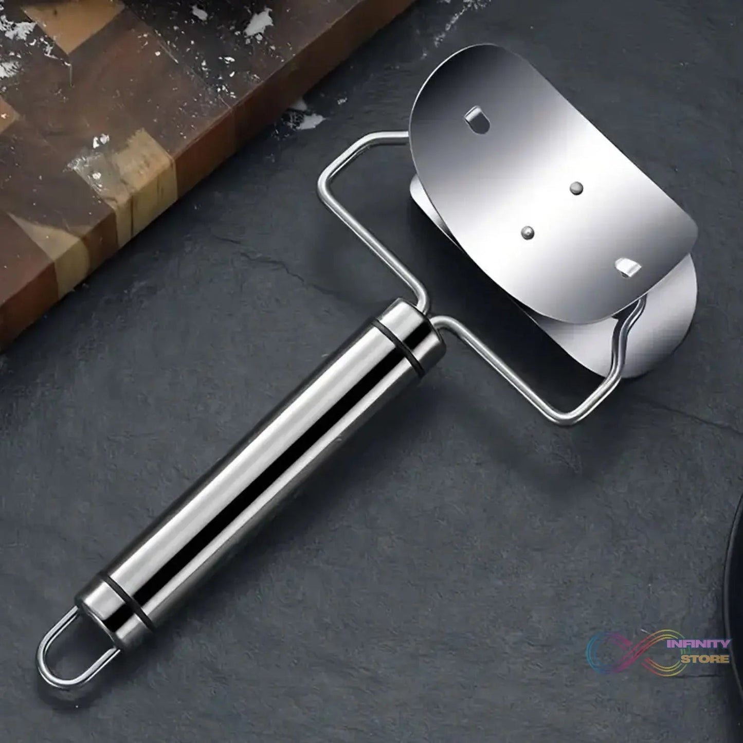 Multifunctional Easy and Fast Stainless Steel Puri cutter roller Machine with Handle for Home Baking Tools for Women, Dough Circle Roller Cutter for Kitchen (1 pc) - infinityexculsivestore.com