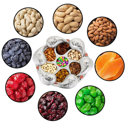 Multipurpose 7 Compartment Dry Fruit Serving Rotating Tray ,Chocolate, Snacks Storage Box, Masala Box - infinityexculsivestore.com
