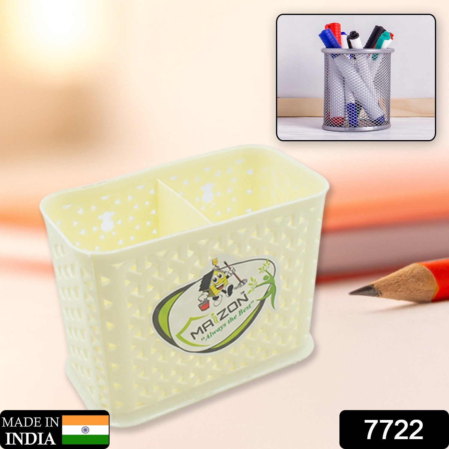 multipurpose Holder for Desk, Plastic Pen Pots Desk Organizers Pots Holder Stationary Supplies for Office, Home, School Non - slip Silicone Bottom - infinityexculsivestore.com