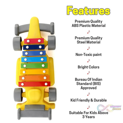 Musical Car Piano Xylophone Toy, Plastic Car Xylophone (1 Set) - infinityexculsivestore.com
