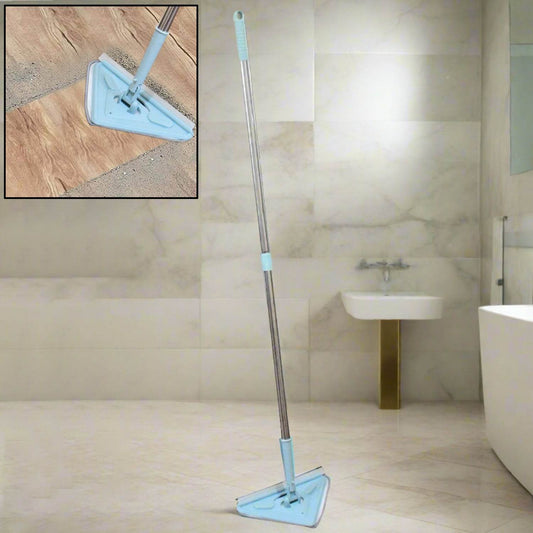 2 In 1 Extendable Triangle Mop Retractable Cleaning Mop Brush & Viper, 360 Degree Rotating Floors Wall Cleaning Mop Dust Mop with Telescopic Handle and Reusable Mop Heads (1 Pc) - infinityexculsivestore.com