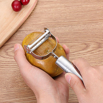 Multi - Function 2 in 1 Potato Peeler and Julienne Cutter, Stainless Steel Potato Peeler, grated Carrot, grated, Suitable for Peeling and shredding Fruit and Vegetables Kitchen Accessories (1 Pc) - infinityexculsivestore.com
