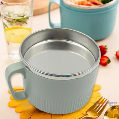 Vacuum Food Flask, Insulation Large Capacity Double Layer Structure Non Slip Labor Saving and Safe Stainless Steel Inner Tank Lunch Box/ Noodle Bowl for Camping Picnic for School Office Outdoor (1 Pc) - infinityexculsivestore.com