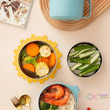 Vacuum Food Flask, Insulation Large Capacity Double Layer Structure Non Slip Labor Saving and Safe Stainless Steel Inner Tank Lunch Box/ Noodle Bowl for Camping Picnic for School Office Outdoor (1 Pc) - infinityexculsivestore.com