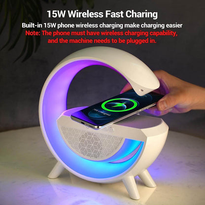 3-in-1 Multi-Function LED Night Lamp with Bluetooth Speaker, Wireless Charging, for Bedroom for Music, Party and Mood Lighting - Perfect Gift for All Occasions blootuth speaker (Media Player) - infinityexculsivestore.com
