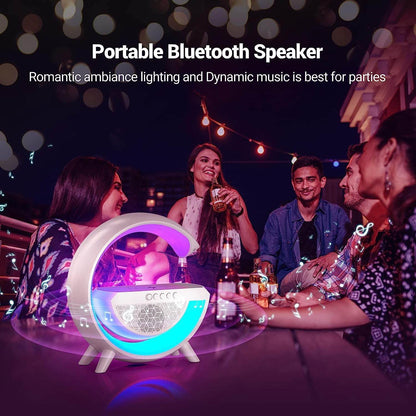 3-in-1 Multi-Function LED Night Lamp with Bluetooth Speaker, Wireless Charging, for Bedroom for Music, Party and Mood Lighting - Perfect Gift for All Occasions blootuth speaker (Media Player) - infinityexculsivestore.com
