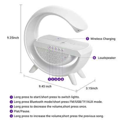 3-in-1 Multi-Function LED Night Lamp with Bluetooth Speaker, Wireless Charging, for Bedroom for Music, Party and Mood Lighting - Perfect Gift for All Occasions blootuth speaker (Media Player) - infinityexculsivestore.com