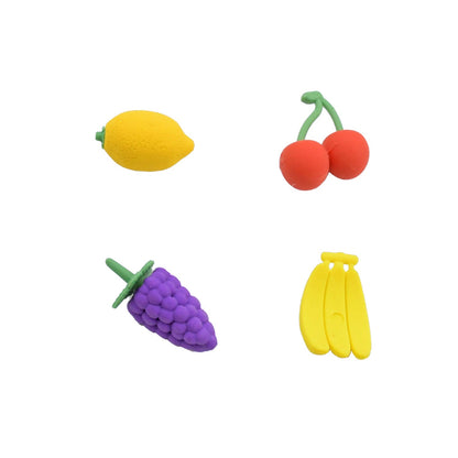 Mini Cute Vegetables and Fruits Erasers or Pencil Rubbers for Kids, 1 Set Fancy & Stylish Colorful Erasers for Children, Eraser Set for Return Gift, Birthday Party, School Prize, 3D Erasers (4 pc Set) - infinityexculsivestore.com