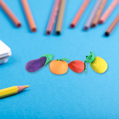 Mini Cute Vegetables and Fruits Erasers or Pencil Rubbers for Kids, 1 Set Fancy & Stylish Colorful Erasers for Children, Eraser Set for Return Gift, Birthday Party, School Prize, 3D Erasers (4 pc Set) - infinityexculsivestore.com