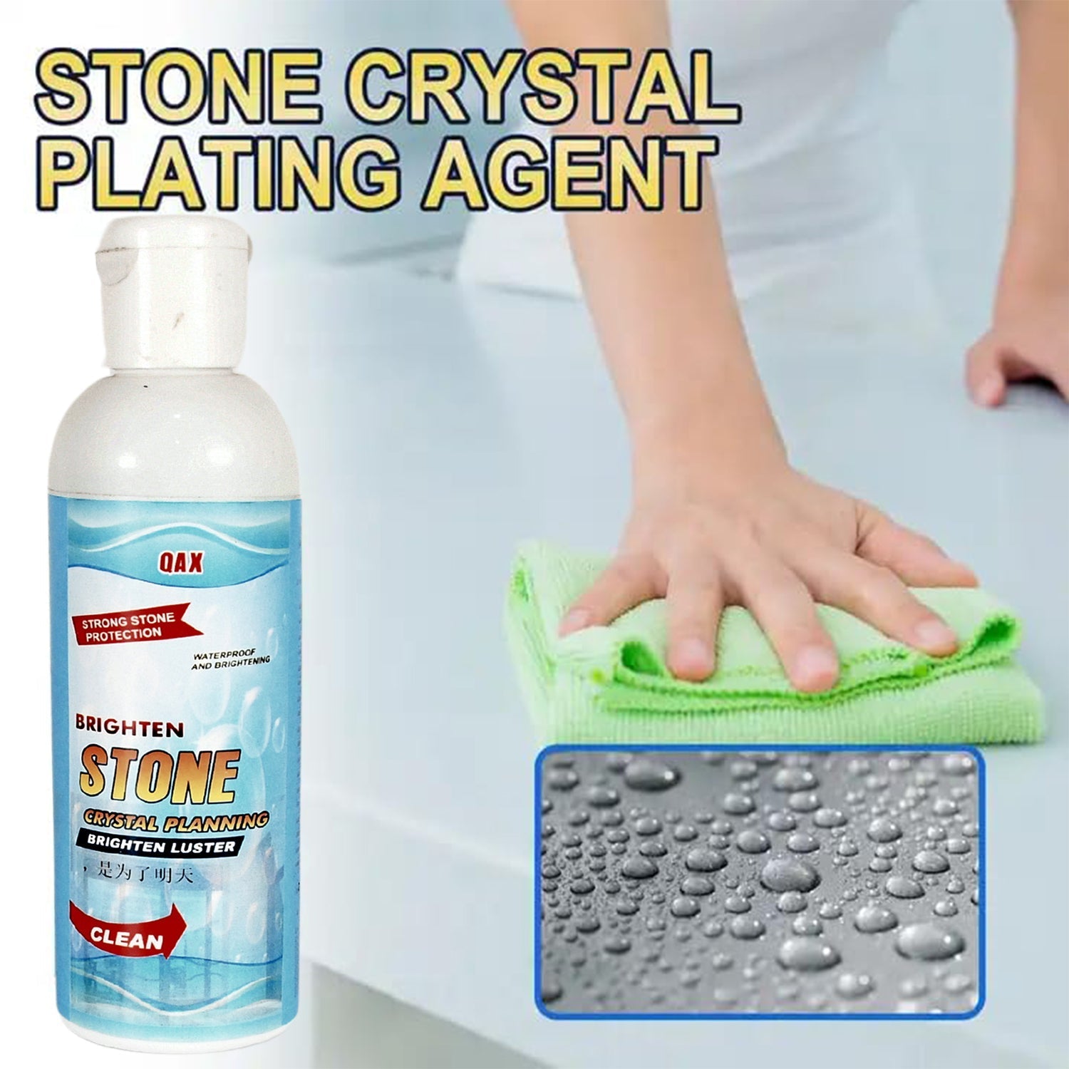 Stone Stain Remover Cleaner, Stone Crystal Plating Agent, Marble Stone Cleaner Polishes, Crystal Plating for Kitchen, Patio, Backyard Marble Cleaner and Polish (75 ML Approx / 1 pc) - infinityexculsivestore.com