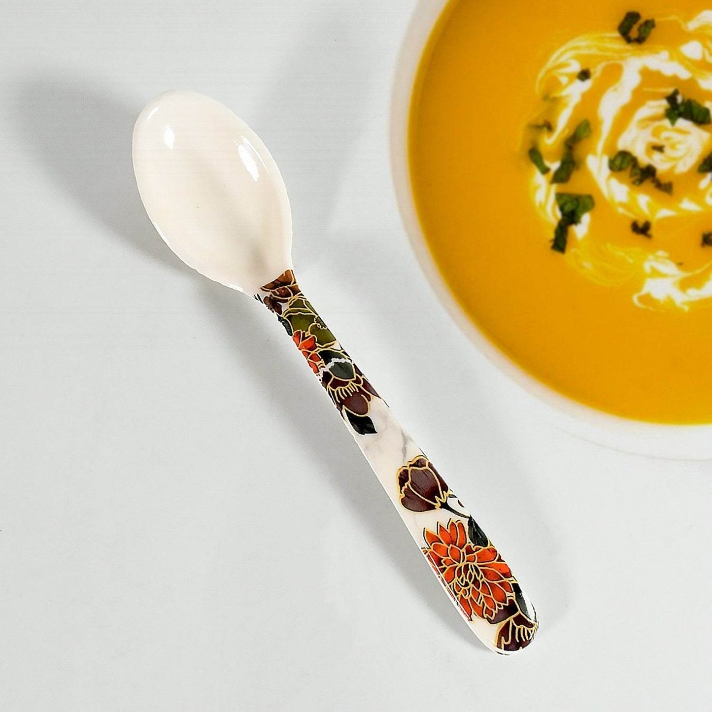 Dream High Quality plastic Dinning Dinner set with Unique Flower Design Printed, 6 pc Plates, 6 pc Bowls and 6 pc Serving Spoon, Lightweight Round Plates and Bowls, Microwave, and Dishwasher Safe (18 Pcs set) - infinityexculsivestore.com