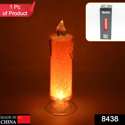 Red LED Flameless Candles Battery Operated Pillar Candles Flickering Realistic Decorative Lamp Votive Transparent Flameless Ornament Tea Party Decorations for Hotel, Scene,Home Decor, Restaurant, Diwali Decoration Candle Crystal Lamp (1 Pc) - infinityexculsivestore.com