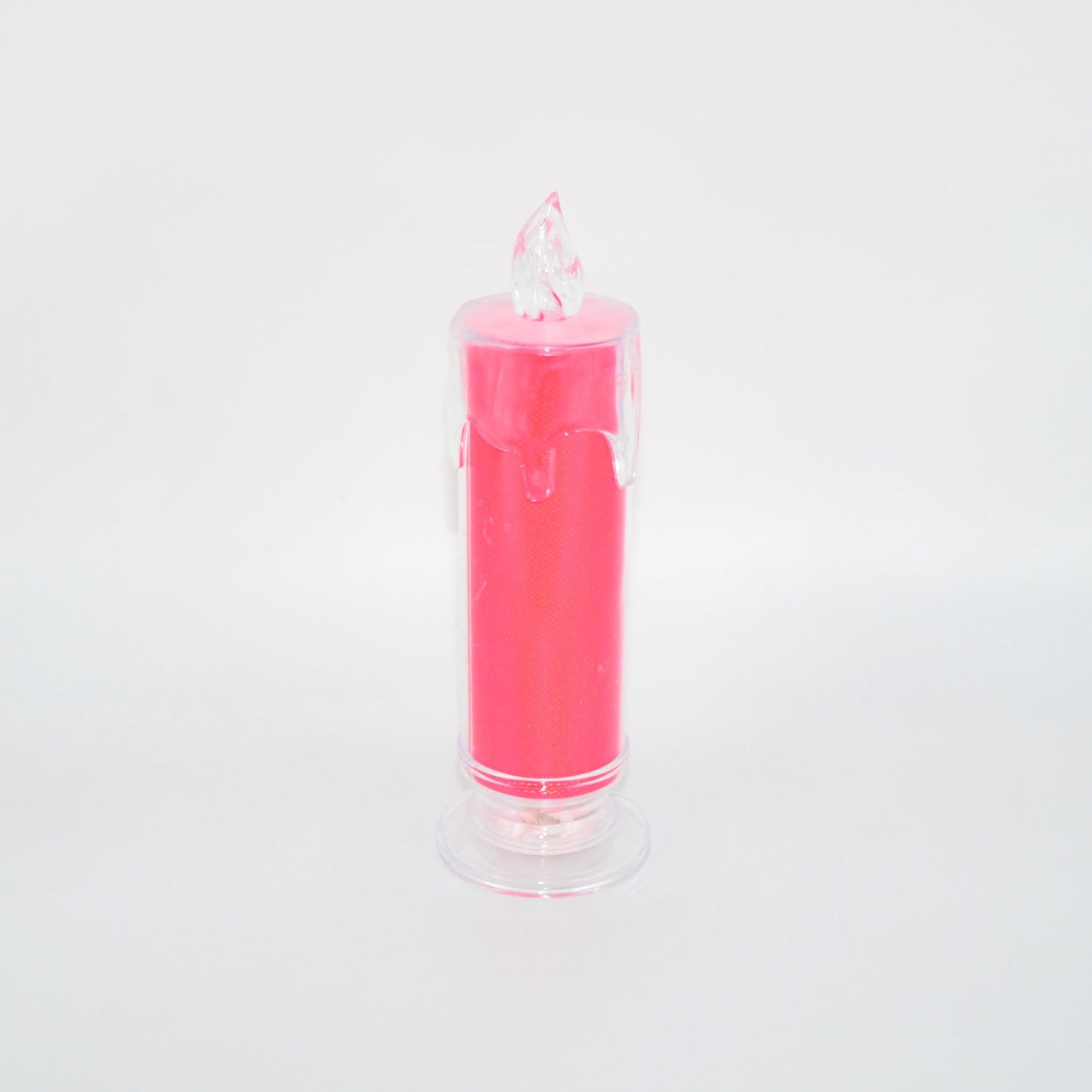 Red LED Flameless Candles Battery Operated Pillar Candles Flickering Realistic Decorative Lamp Votive Transparent Flameless Ornament Tea Party Decorations for Hotel, Scene,Home Decor, Restaurant, Diwali Decoration Candle Crystal Lamp (1 Pc) - infinityexculsivestore.com