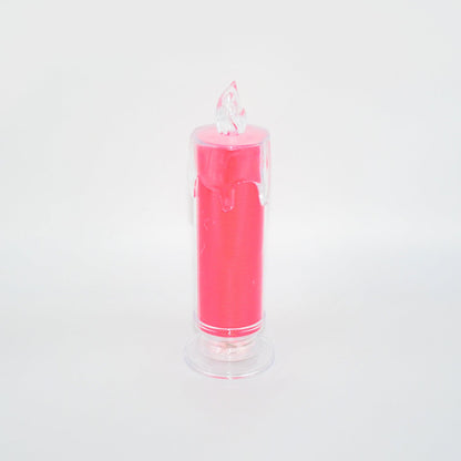 Red LED Flameless Candles Battery Operated Pillar Candles Flickering Realistic Decorative Lamp Votive Transparent Flameless Ornament Tea Party Decorations for Hotel, Scene,Home Decor, Restaurant, Diwali Decoration Candle Crystal Lamp (1 Pc) - infinityexculsivestore.com