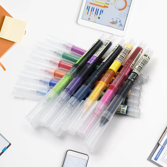 12 Color Rolling Ball Pens, Quick-Drying Ink 0.5 mm Extra Fine Point Roller ball Pens Straight Liquid Gel Ink Pens for Writing, Drawing, Journaling, Taking Notes, School Office Stationery (12 Pcs Set) - infinityexculsivestore.com