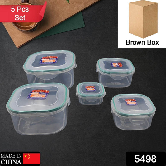 Kitchen Containers Set, Fridge Storage Boxes, Plastic Containers for Kitchen Organizer, Kitchen Accessories Items for Storage Organizer, Snap-Seal (lunch box/storage organizer) (5 Ps Set) - infinityexculsivestore.com