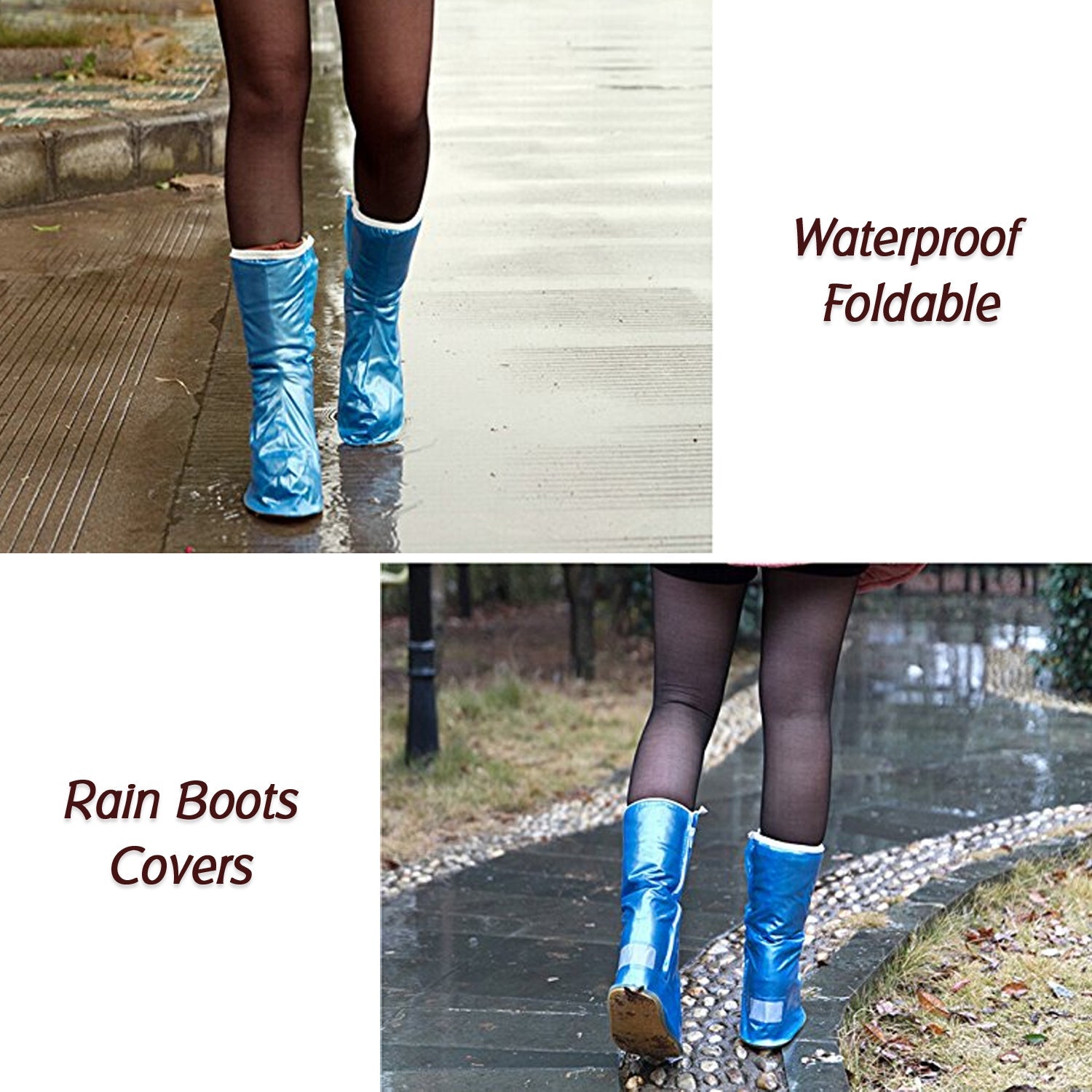 Plastic Shoes Cover Reusable Anti - Slip Boots Zippered Overshoes Covers Pink, Transparent Waterproof Snow Rain Boots for Kids/Adult Shoes, for Rainy Season Extra Large (XL Size1 Pairs) - infinityexculsivestore.com