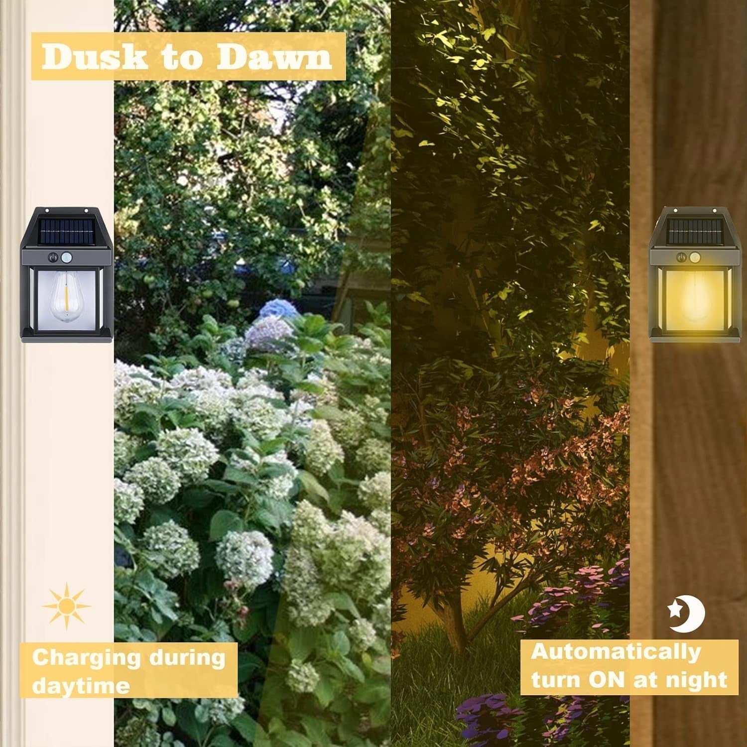 Solar Wall Lights / Lamp Outdoor, Wireless Dusk to Dawn Porch Lights Fixture, Solar Wall Lantern with 3 Modes & Motion Sensor, Waterproof Exterior Lighting with Clear Panel (1 Pc ) - infinityexculsivestore.com