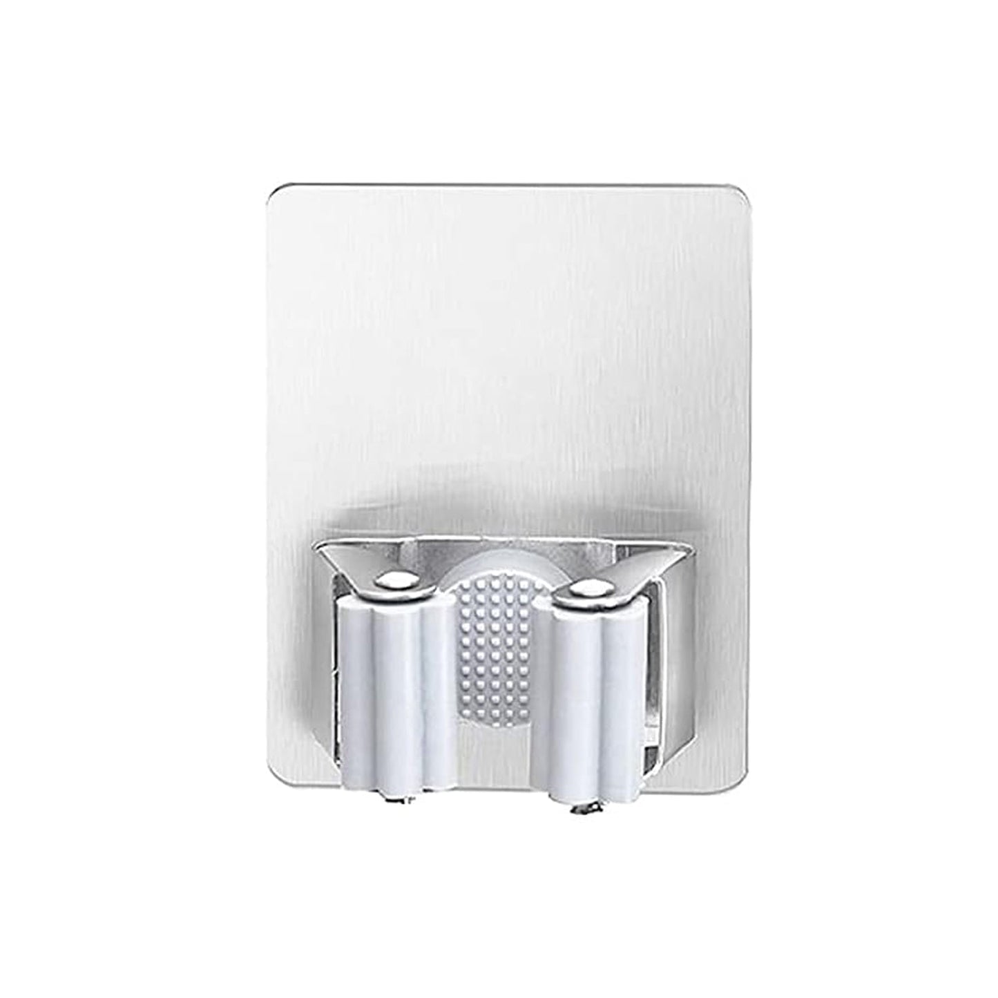 Stainless Steel Mop Broom Holder Organizer, With Glue 6gm Adhesive Wall Mounted Mop Organizer Storage Rack Clip Heavy Duty Broom Hanger for Laundry Room Garden Tool Holder Bathroom Accessories (1 Pc) - infinityexculsivestore.com