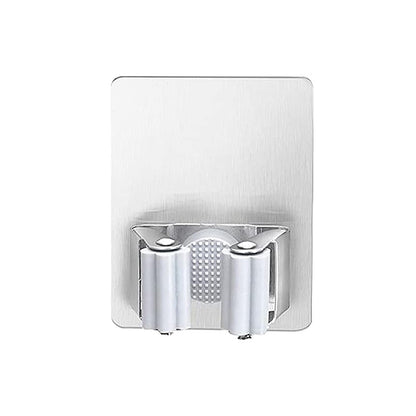 Stainless Steel Mop Broom Holder Organizer, With Glue 6gm Adhesive Wall Mounted Mop Organizer Storage Rack Clip Heavy Duty Broom Hanger for Laundry Room Garden Tool Holder Bathroom Accessories (1 Pc) - infinityexculsivestore.com