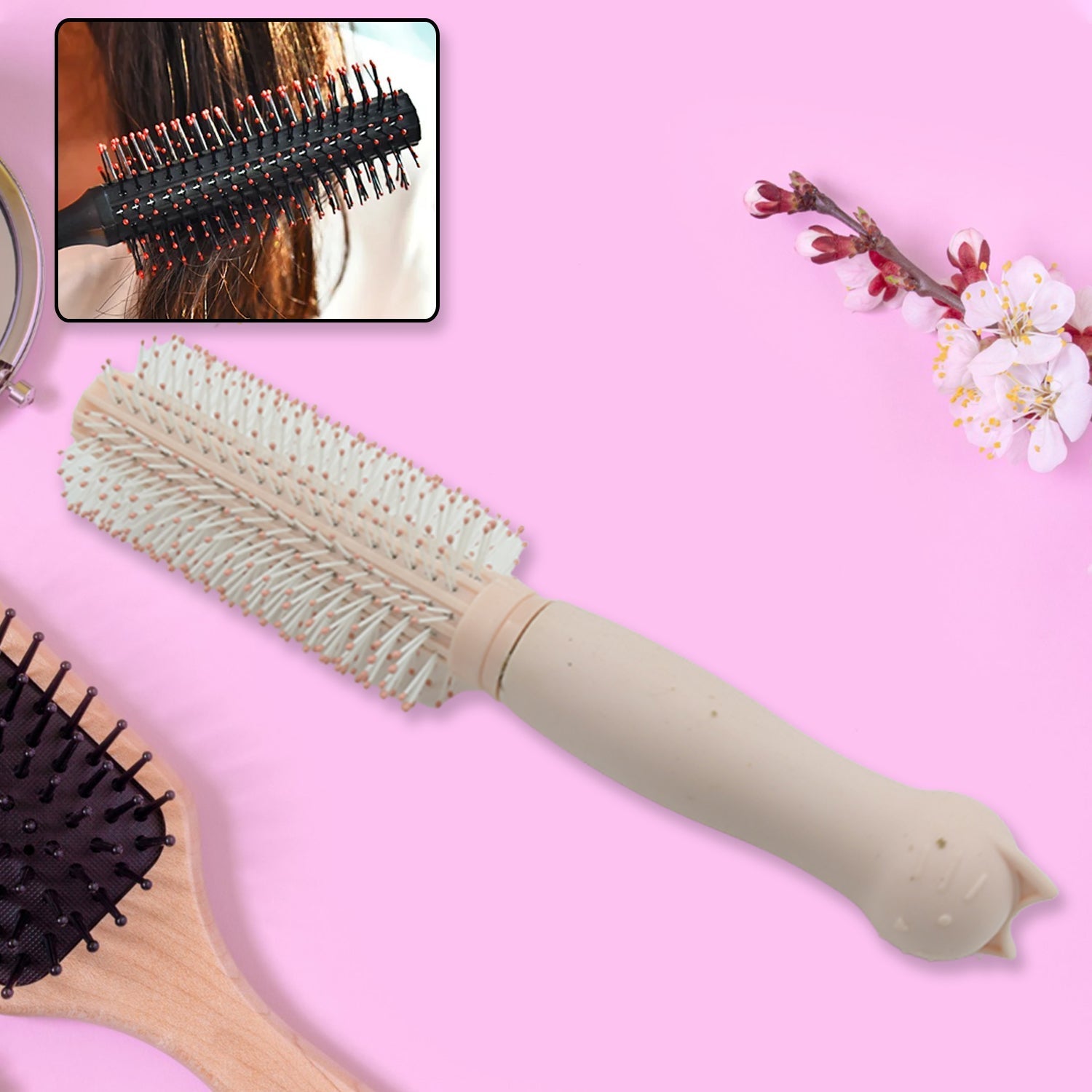 Massage Comb, Air Cushion Massage Hair Brush Ergonomic Matt Disappointment for Straight Curly Hair Cushion Curly Hair Comb for All Hair Types, Home Salon DIY Hairdressing Tool (1 Pc) - infinityexculsivestore.com
