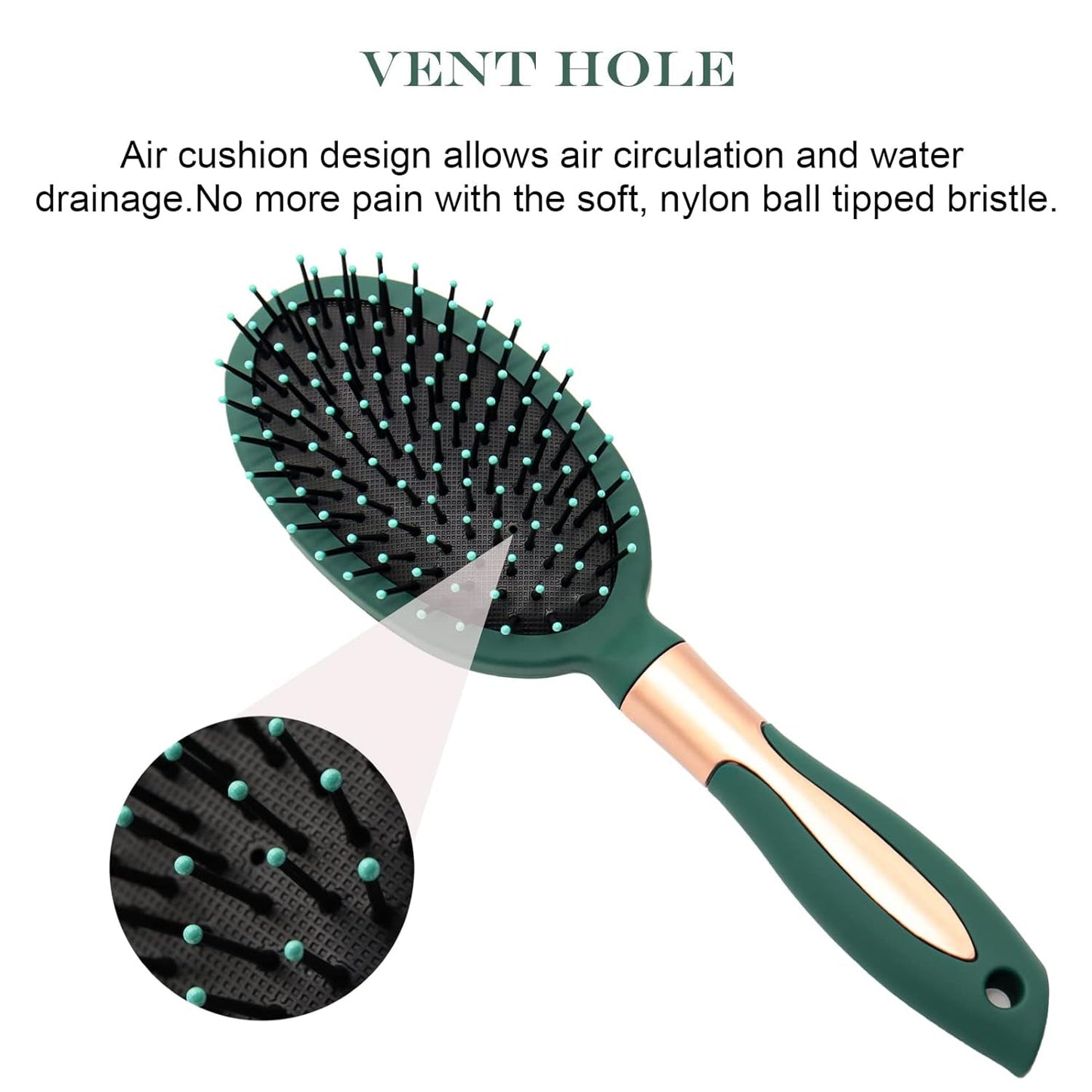 Massage Comb, Air Cushion Massage Hair Brush Ergonomic Matt Disappointment for Straight Curly Hair Cushion Curly Hair Comb for All Hair Types, Home Salon DIY Hairdressing Tool (1 Pc) - infinityexculsivestore.com