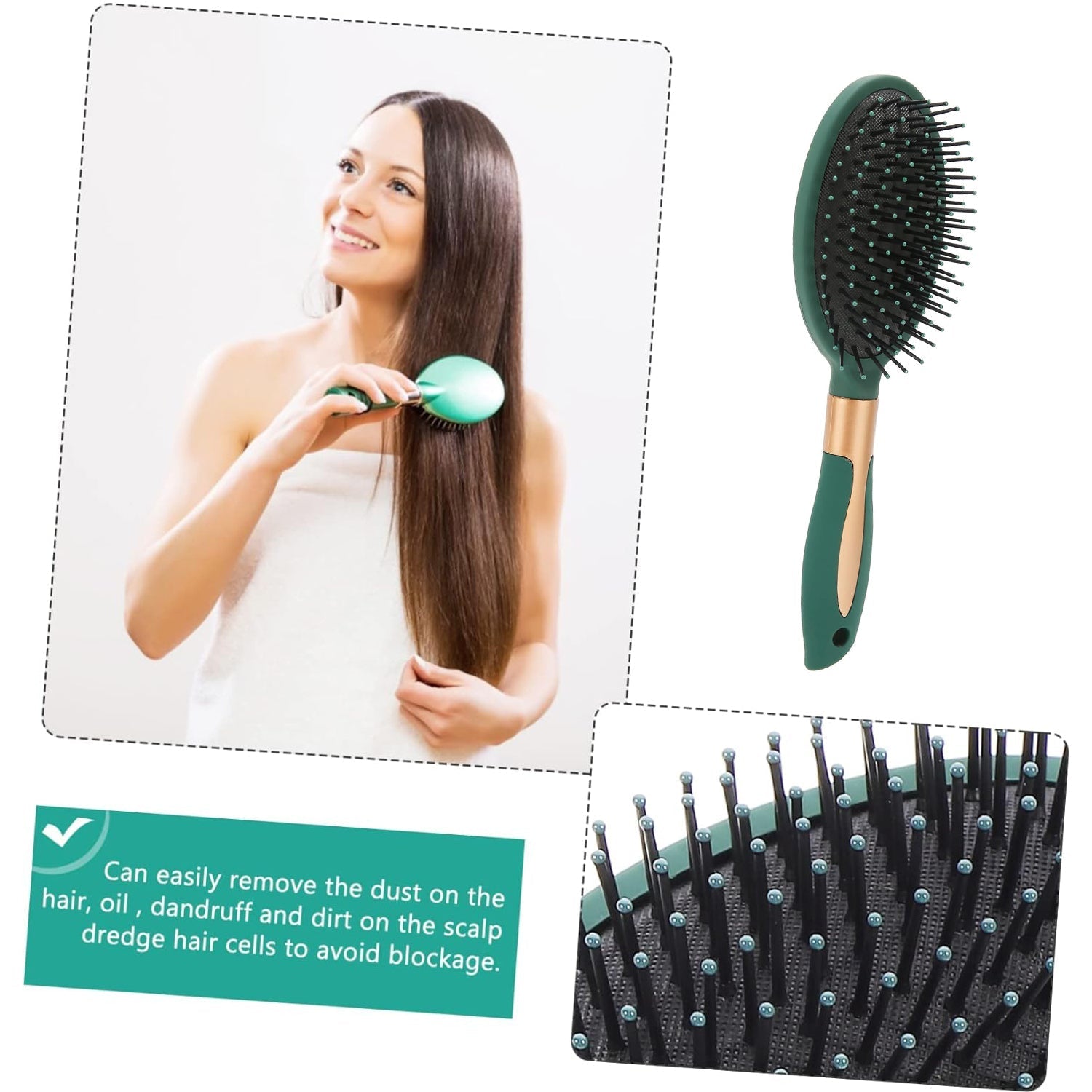 Massage Comb, Air Cushion Massage Hair Brush Ergonomic Matt Disappointment for Straight Curly Hair Cushion Curly Hair Comb for All Hair Types, Home Salon DIY Hairdressing Tool (1 Pc) - infinityexculsivestore.com