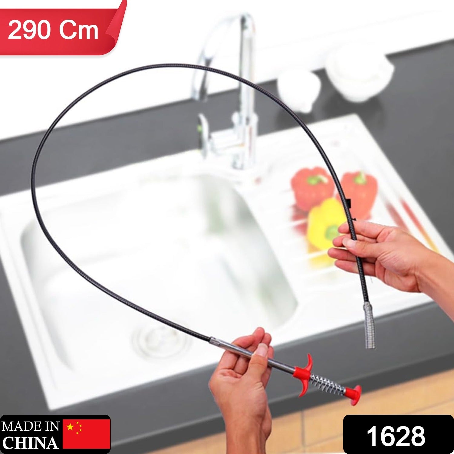 Multifunctional Cleaning Claw Pilpe Cleaner Drainage Block Remover Drain Spring Pipe Dredging Tool, Drain Cleaning Tool for Hair Drain Drain Cleaner Sticks drain pipe clearer (290 Cm) - infinityexculsivestore.com