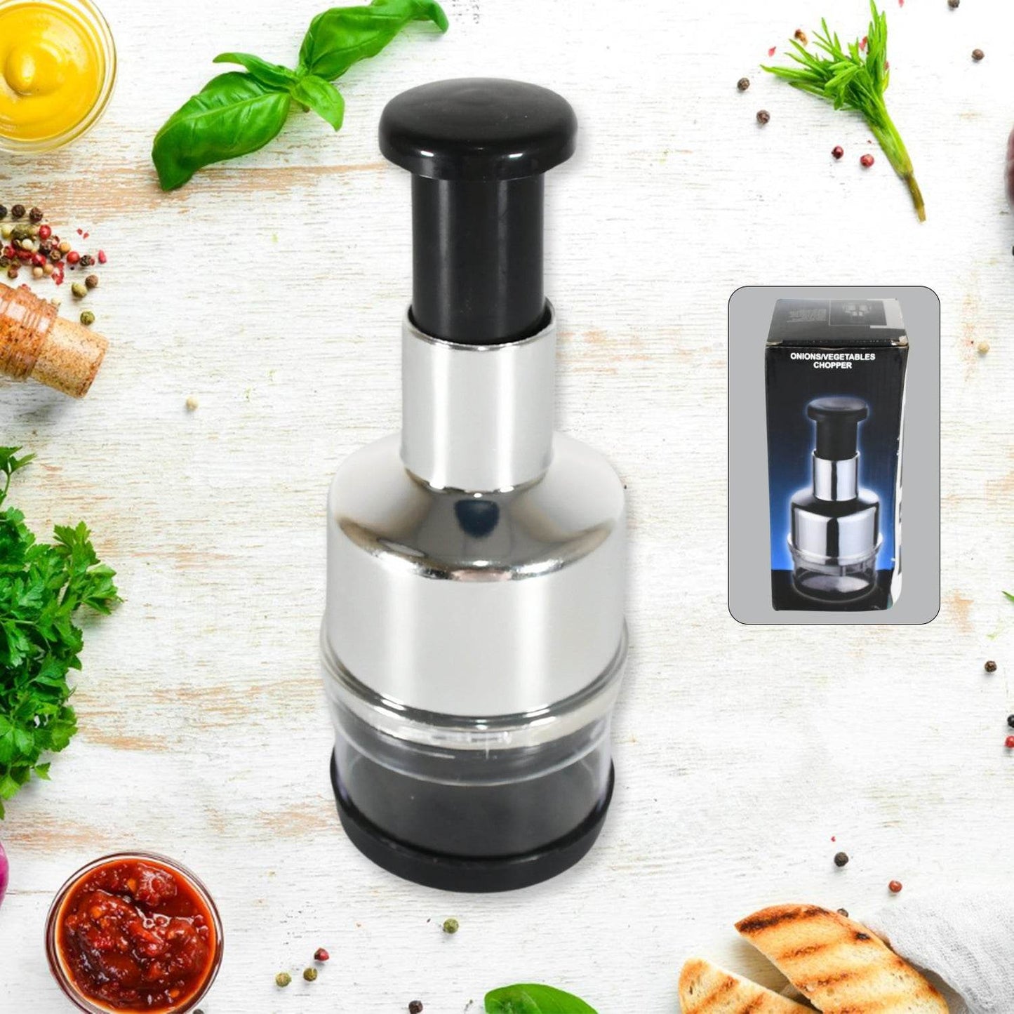 Food Cutter, Multifunctional Stainless Steel Blade Onion Cutter Food Vegetable Cutting Tool Home Kitchen Accessory, Vegetable Onions Garlic Nuts Salads Hand Chopper Kitchen - infinityexculsivestore.com