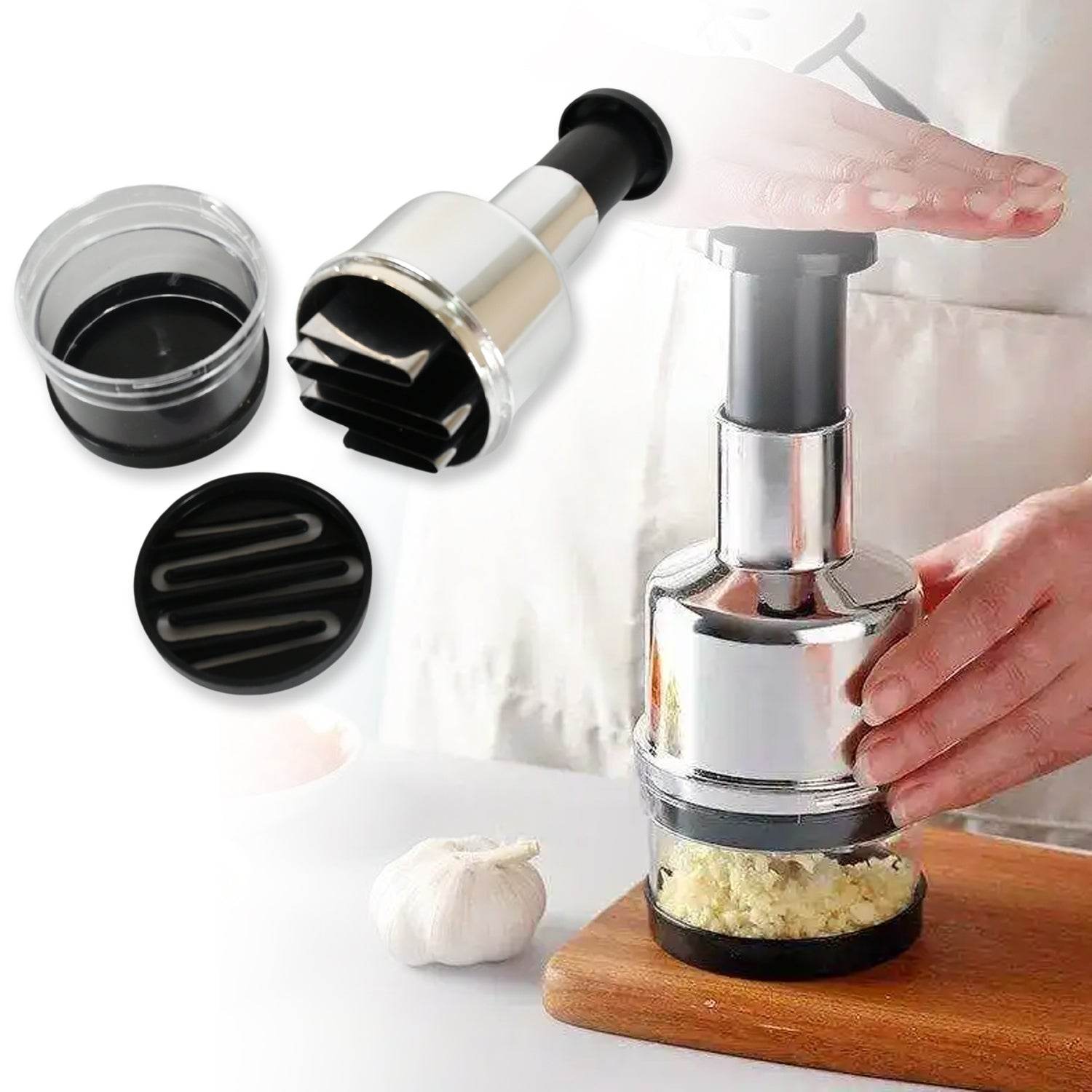 Food Cutter, Multifunctional Stainless Steel Blade Onion Cutter Food Vegetable Cutting Tool Home Kitchen Accessory, Vegetable Onions Garlic Nuts Salads Hand Chopper Kitchen - infinityexculsivestore.com