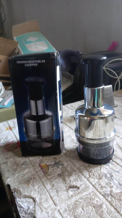 Food Cutter, Multifunctional Stainless Steel Blade Onion Cutter Food Vegetable Cutting Tool Home Kitchen Accessory, Vegetable Onions Garlic Nuts Salads Hand Chopper Kitchen - infinityexculsivestore.com