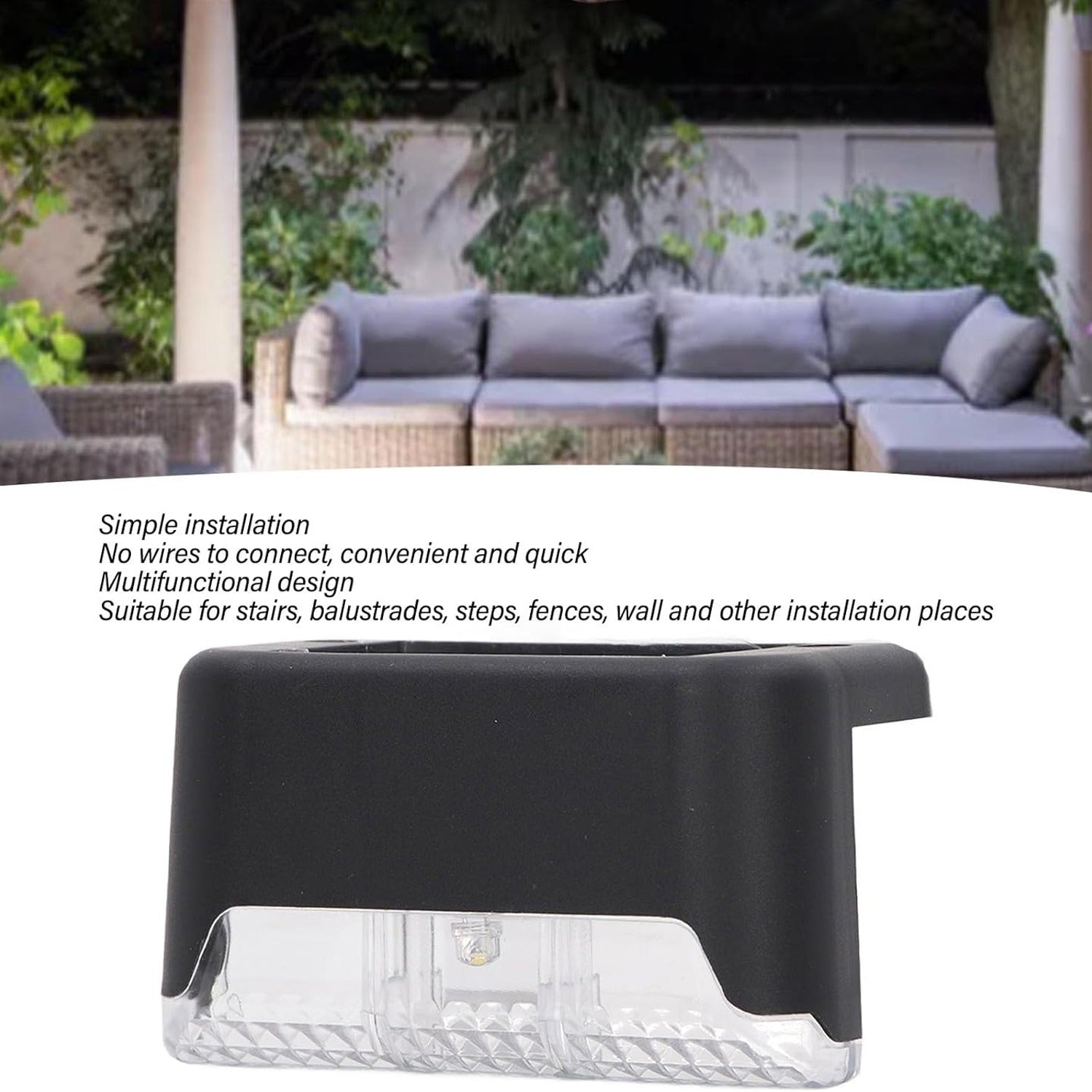 Solar Decorative Lights, Waterproof Durable Garden Atmosphere Lights Stair Lights Railing Lights Step Steps Lights for Outdoor Patio Courtyard Stair Step Fence Patio Stairs,Yard, Garden Pathway ( 4 Pc Set) - infinityexculsivestore.com