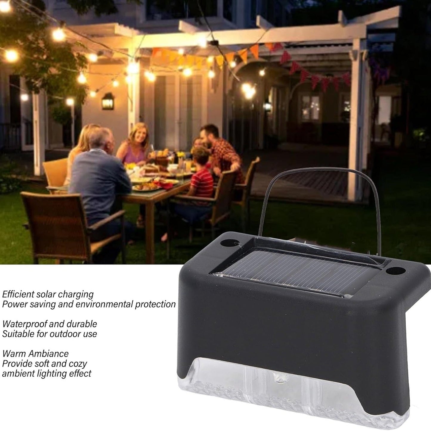 Solar Decorative Lights, Waterproof Durable Garden Atmosphere Lights Stair Lights Railing Lights Step Steps Lights for Outdoor Patio Courtyard Stair Step Fence Patio Stairs,Yard, Garden Pathway ( 4 Pc Set) - infinityexculsivestore.com