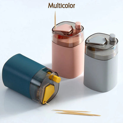 Toothpick Holder Dispenser, Pop - Up Automatic Toothpick Dispenser for Kitchen Restaurant Thickening Toothpicks Container Pocket Novelty, Safe Container Toothpick Storage Box. - infinityexculsivestore.com