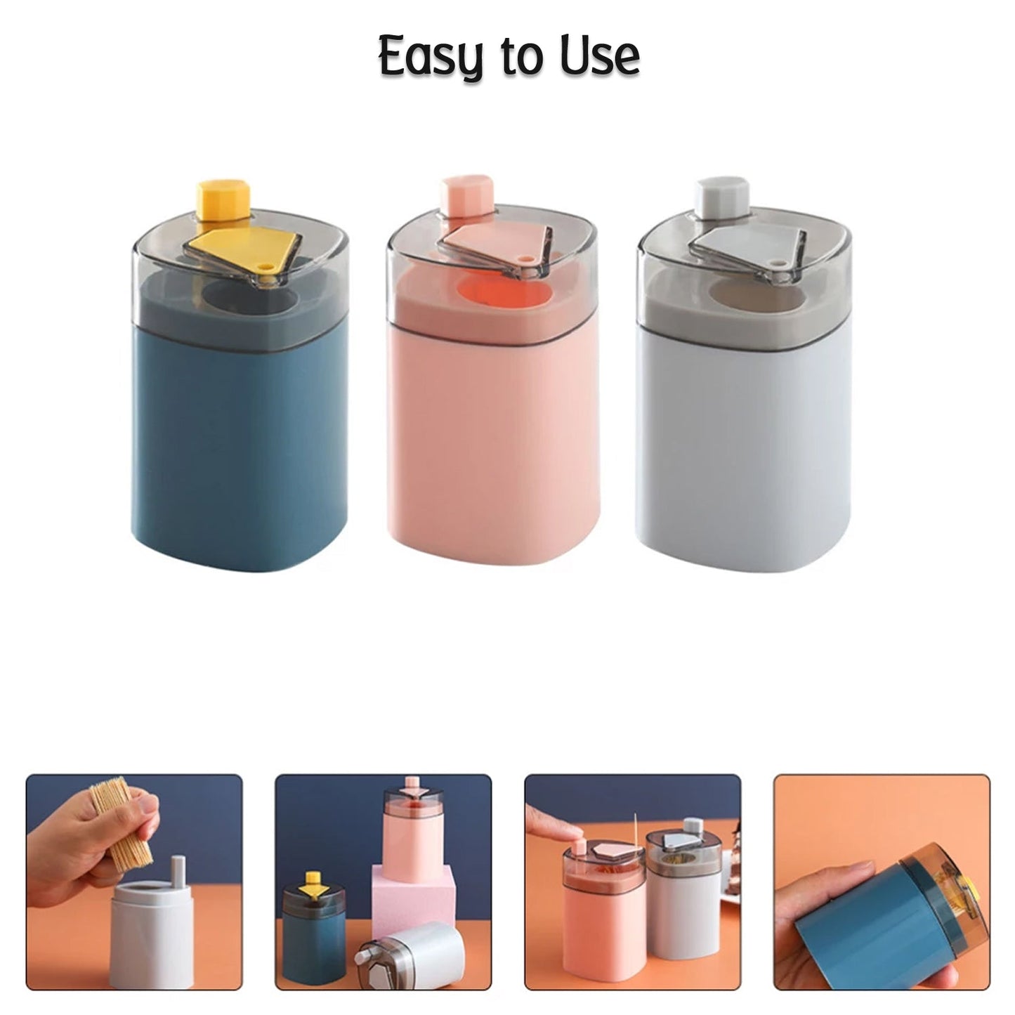 Toothpick Holder Dispenser, Pop - Up Automatic Toothpick Dispenser for Kitchen Restaurant Thickening Toothpicks Container Pocket Novelty, Safe Container Toothpick Storage Box. - infinityexculsivestore.com