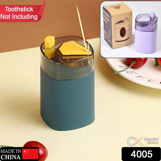 Toothpick Holder Dispenser, Pop - Up Automatic Toothpick Dispenser for Kitchen Restaurant Thickening Toothpicks Container Pocket Novelty, Safe Container Toothpick Storage Box. - infinityexculsivestore.com
