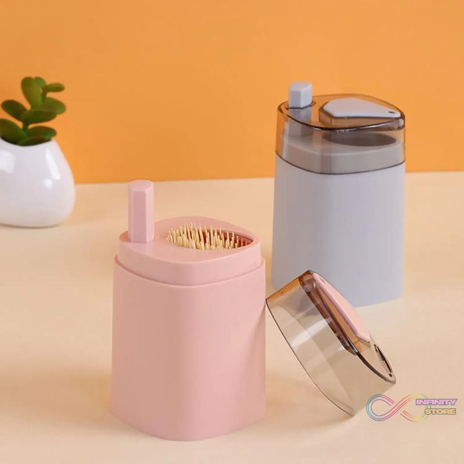 Toothpick Holder Dispenser, Pop - Up Automatic Toothpick Dispenser for Kitchen Restaurant Thickening Toothpicks Container Pocket Novelty, Safe Container Toothpick Storage Box. - infinityexculsivestore.com
