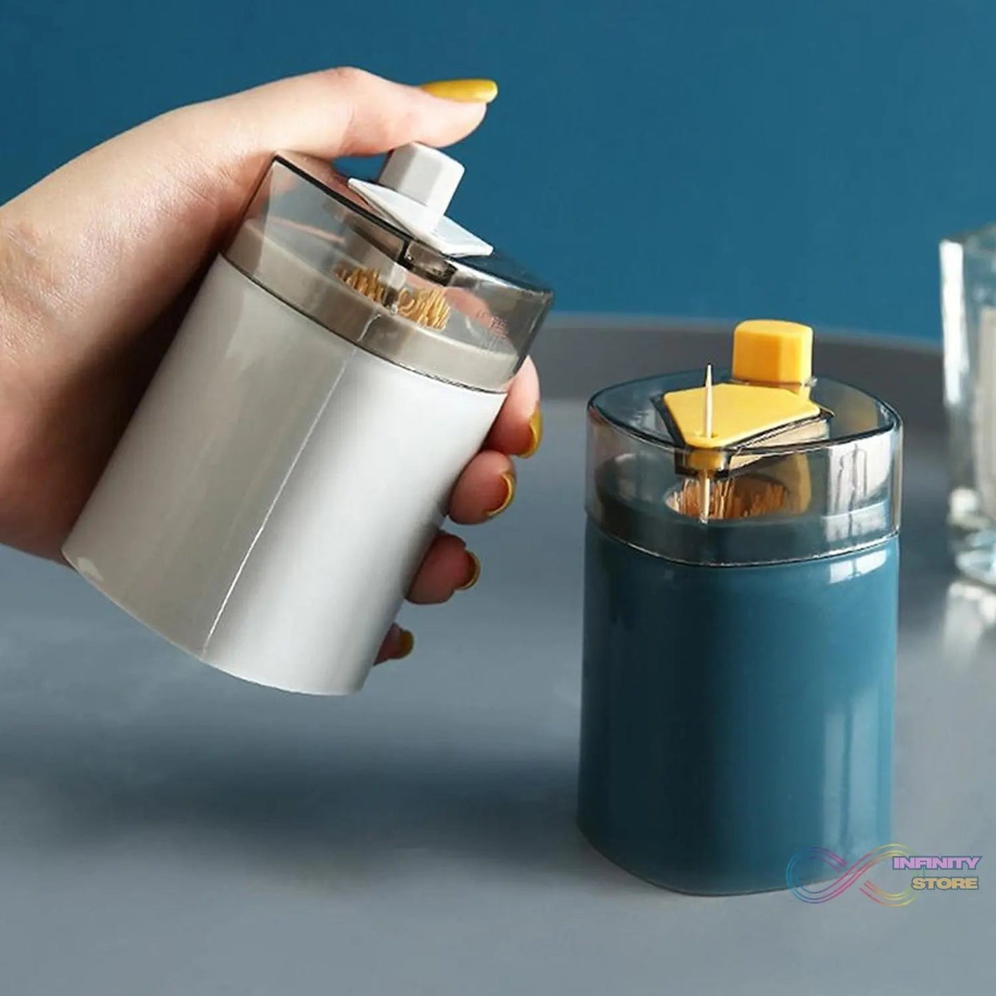 Toothpick Holder Dispenser, Pop - Up Automatic Toothpick Dispenser for Kitchen Restaurant Thickening Toothpicks Container Pocket Novelty, Safe Container Toothpick Storage Box. - infinityexculsivestore.com