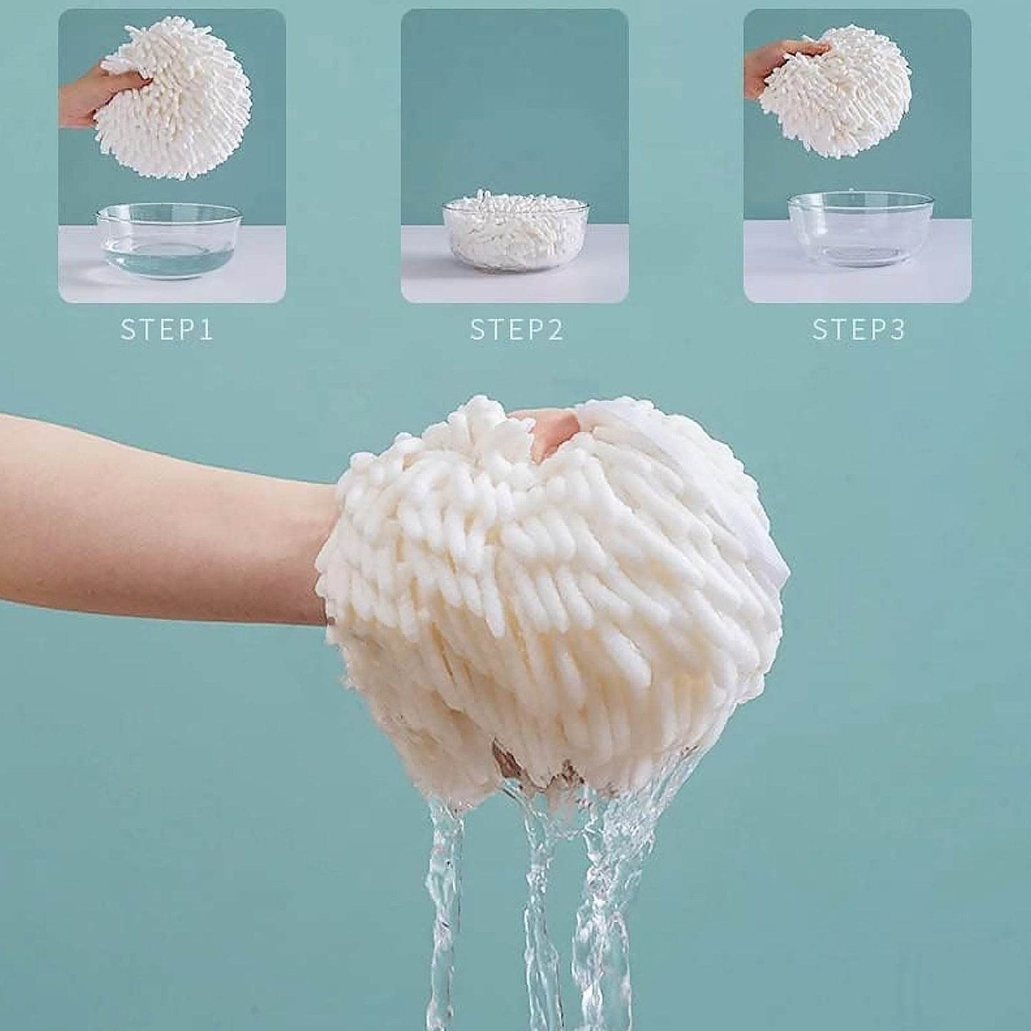 Hand Towels for Bathroom, Kitchen Hand Towel Hand Dry Towels Absorbent Soft Hanging Hand Bath Towels Microfiber Plush Chenille Hand Towel Ball Machine Washable Bathroom with Loop (1 Pc) - infinityexculsivestore.com