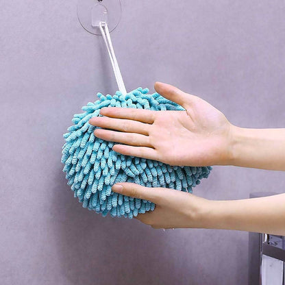 Hand Towels for Bathroom, Kitchen Hand Towel Hand Dry Towels Absorbent Soft Hanging Hand Bath Towels Microfiber Plush Chenille Hand Towel Ball Machine Washable Bathroom with Loop (1 Pc) - infinityexculsivestore.com