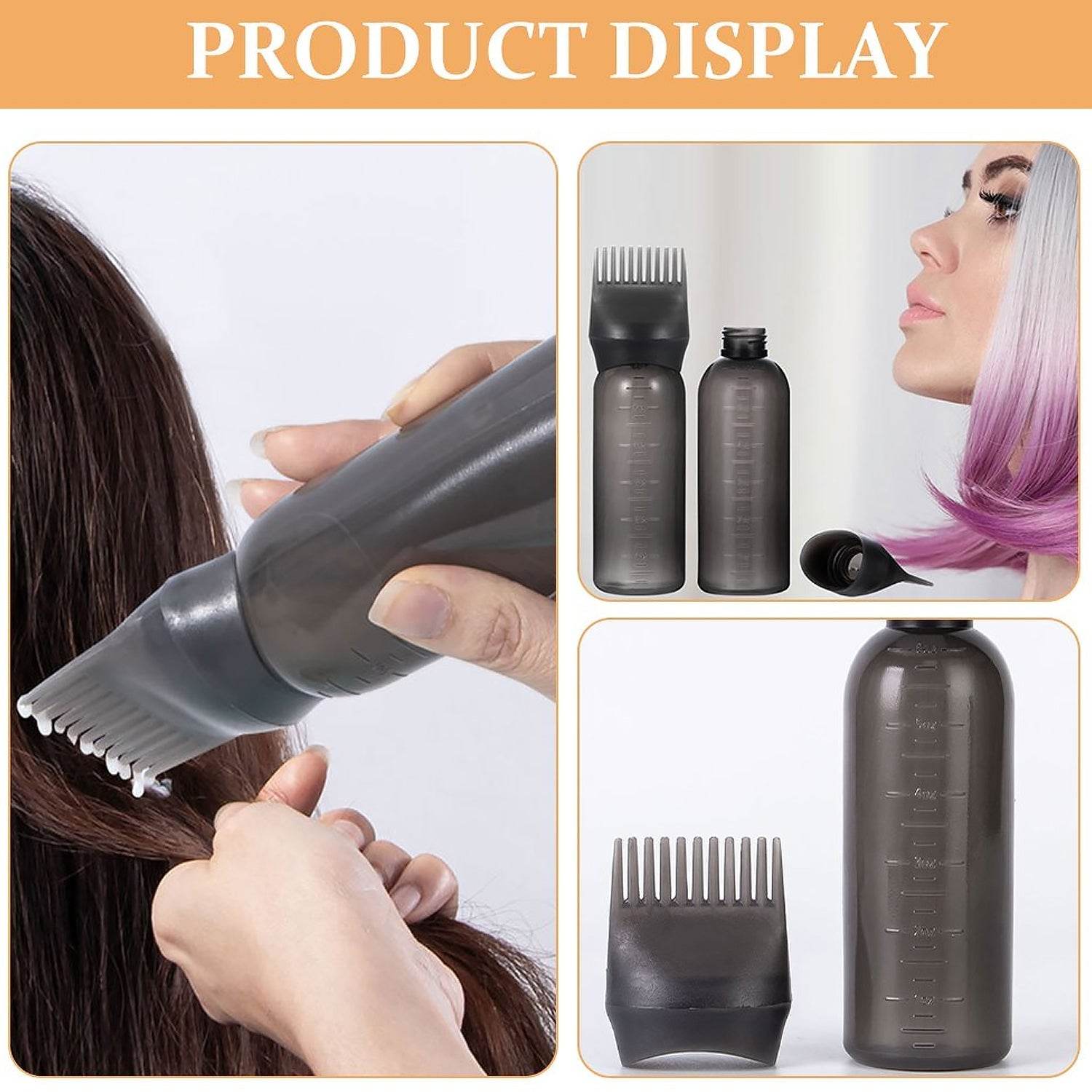 Comb Applicator Bottle, Hair Oil Applicator Bottle for Hair Dye Bottle Applicator Brush with Graduated Scale, Professional Brush Applicator Comb Hairdressing Coloring Styling Tool (1 Pc) - infinityexculsivestore.com