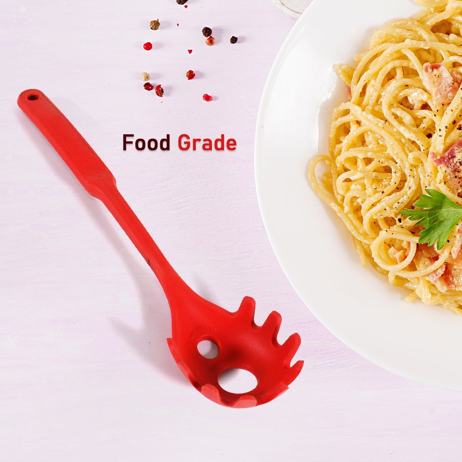 Multipurpose Silicone Spoon, Silicone Basting Spoon Non - Stick Kitchen Utensils Household Gadgets Heat - Resistant Non Stick Spoons Kitchen Cookware Items For Cooking and Baking (1 pc) - infinityexculsivestore.com