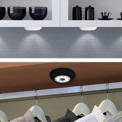 9 LED Touch Light Closet Light Battery Powered Stick-on Anywhere Puck Lights with New Strong Adhesive for Cabinet, Stair, Bedroom, Kitchen Night Light Stick Tap Night ( Battery Not Included / 1 Pc ) - infinityexculsivestore.com