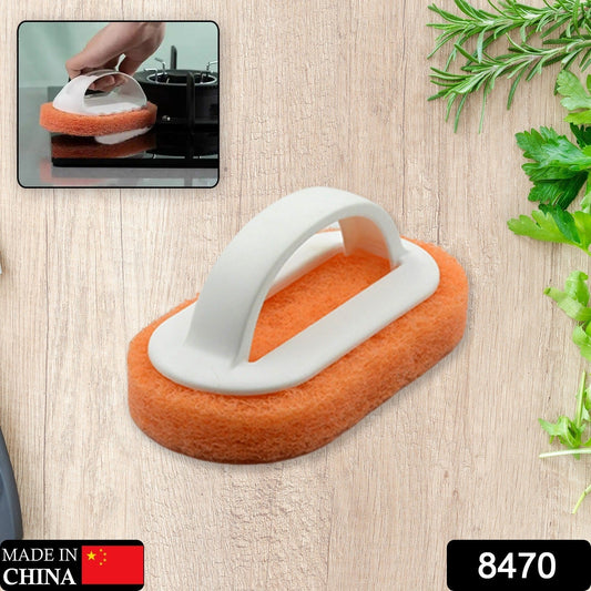 Sponge Kitchen Pot Brush With Handle Reusable And Washable Eraser Cleaner Removal Tool Sink Pot Dish Scrubber Bathroom Decontamination Cleaning Brush Glass Stove Top Cleaners Daily (1 Pc) - infinityexculsivestore.com