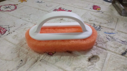 Sponge Kitchen Pot Brush With Handle Reusable And Washable Eraser Cleaner Removal Tool Sink Pot Dish Scrubber Bathroom Decontamination Cleaning Brush Glass Stove Top Cleaners Daily (1 Pc) - infinityexculsivestore.com