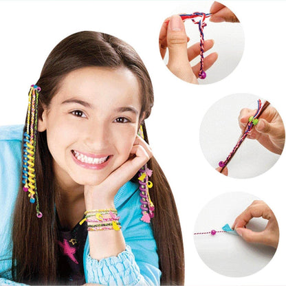 Hair Styling Clasp Clips Twisting Stringing Beads Kit for Girls, Portable Hair Braider Machine,Hairstyle Braid Kit DIY Hair Styling Tool with Comb, Rubber, Button Beads and Beads (85 Pcs Set) - infinityexculsivestore.com