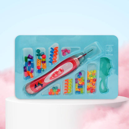 Hair Styling Clasp Clips Twisting Stringing Beads Kit for Girls, Portable Hair Braider Machine,Hairstyle Braid Kit DIY Hair Styling Tool with Comb, Rubber, Button Beads and Beads (85 Pcs Set) - infinityexculsivestore.com