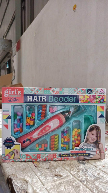 Hair Styling Clasp Clips Twisting Stringing Beads Kit for Girls, Portable Hair Braider Machine,Hairstyle Braid Kit DIY Hair Styling Tool with Comb, Rubber, Button Beads and Beads (85 Pcs Set) - infinityexculsivestore.com